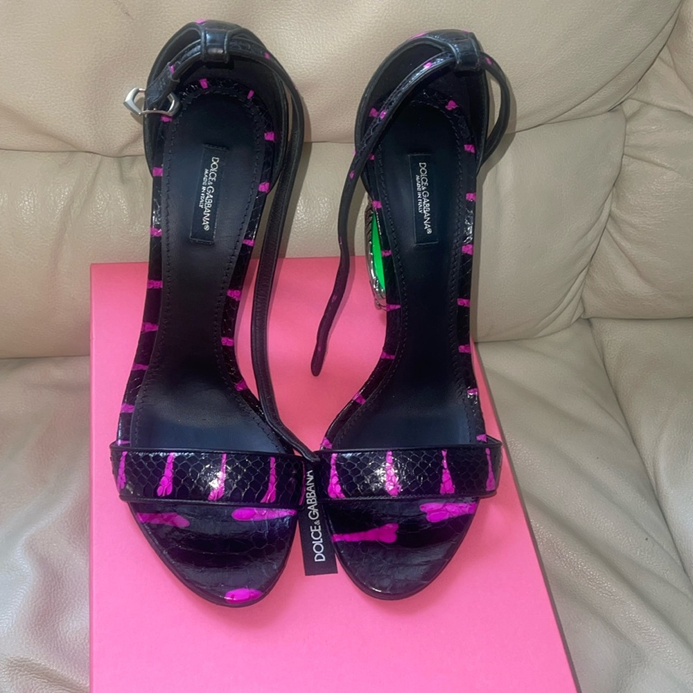 PINK BLACK & LIME GREEN DOLCE & GABANNA SANDALS